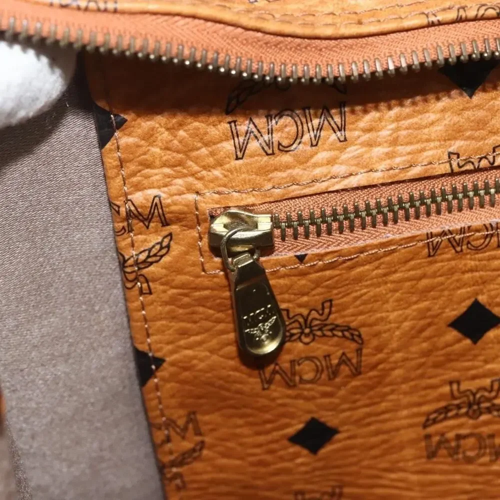 MCM Logogram Visetos Tote Bag Brown